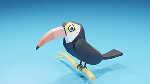 3D bird toucan cartoon