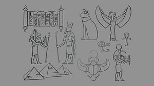 3D Egyptian Silhouettes Pack