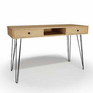 3D model Computer desk - wood table