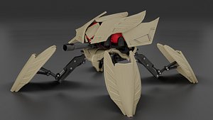 Flamethrower Robot Drone - Game Ready Character PBR low-poly Low-poly 3D model 3D