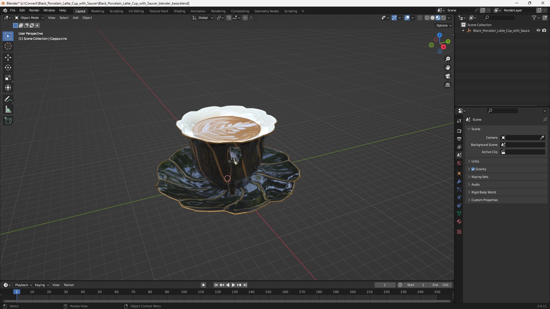 3D Black Porcelain Latte Cup with Saucer https://p.turbosquid.com/ts-thumb/5g/iXLvqC/s3/black_porcelain_latte_cup_with_saucer_1001/jpg/1755632287/1920x1080/fit_q87/7f4ce66898fe73a2fb8a5a36826311e68499de1c/black_porcelain_latte_cup_with_saucer_1001.jpg