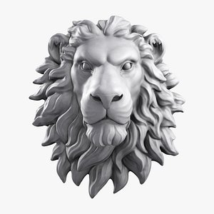 lion head sculpture 3d model