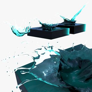 Water Splash Crown Set of 3 Blue 3D