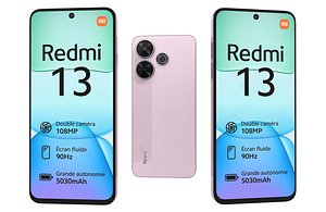 Xiaomi Redmi 13 4G Pink Low Poly 3D model