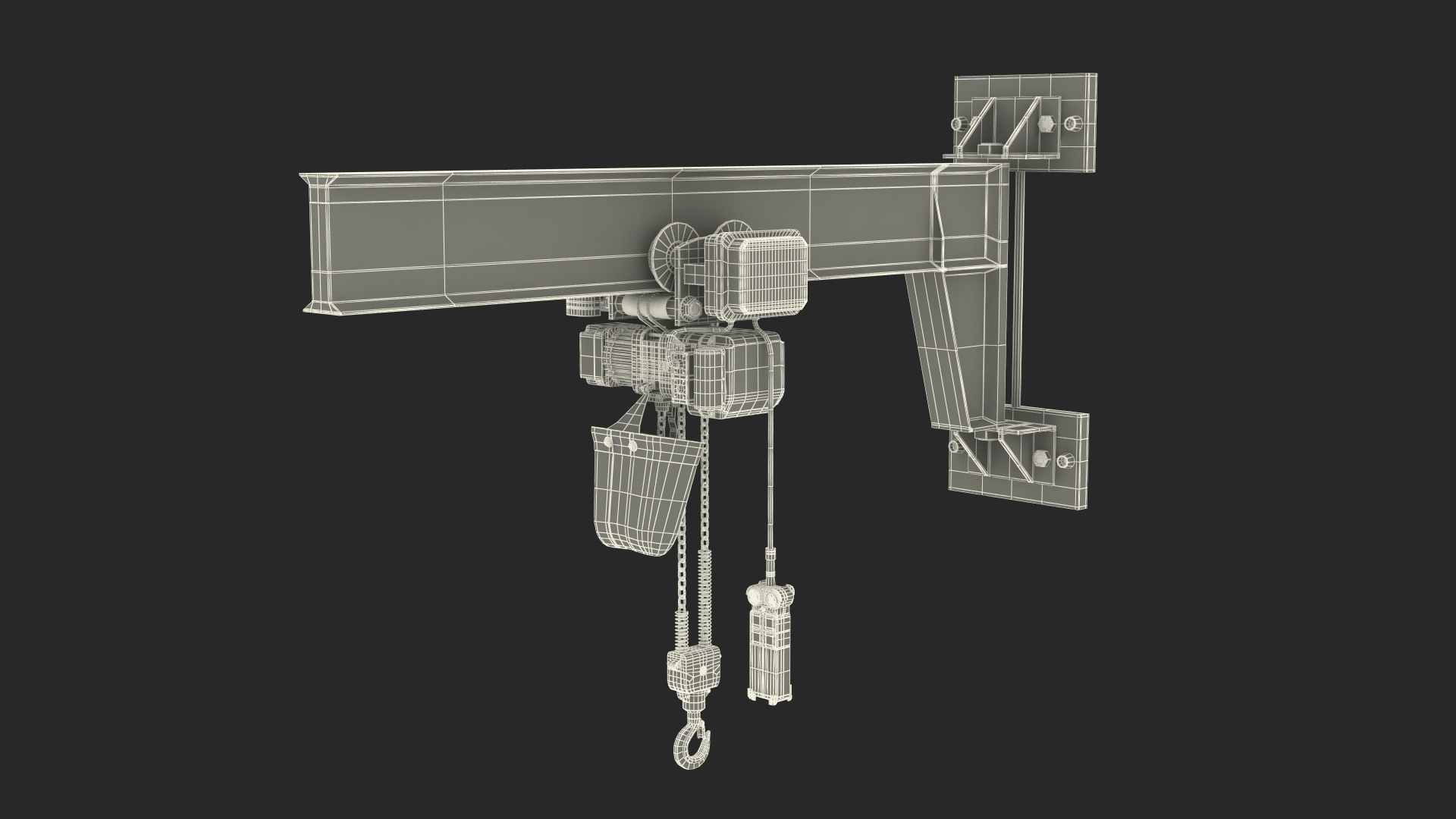 Pro Inch Beam Electric Chain Hoist 1T 3D model TurboSquid 1724486