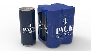 Four pack packaging beverage soda cans 10-5oz - 310ml