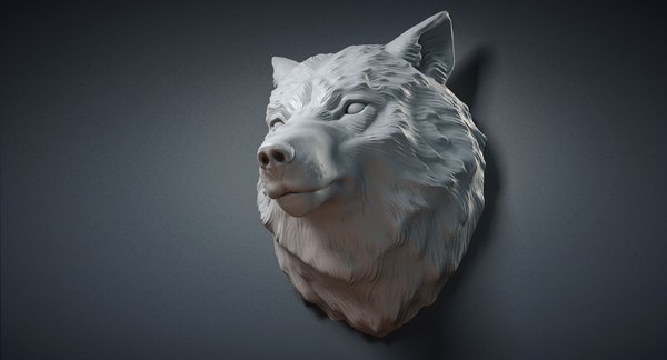 3d wolf head