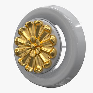 Plaster Ventilation Duct with Ornate Ceiling Rosette 3D Model01