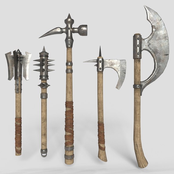 clubs medieval weapons obj free