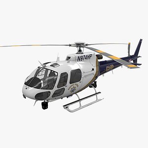helicopter as-350 california highway 3D model