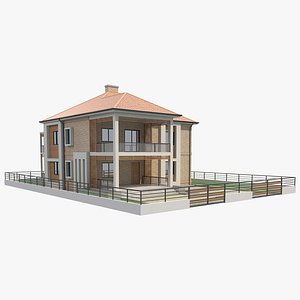 Two Storey Brick House 2 3D model