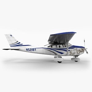 3d model of small single prop plane