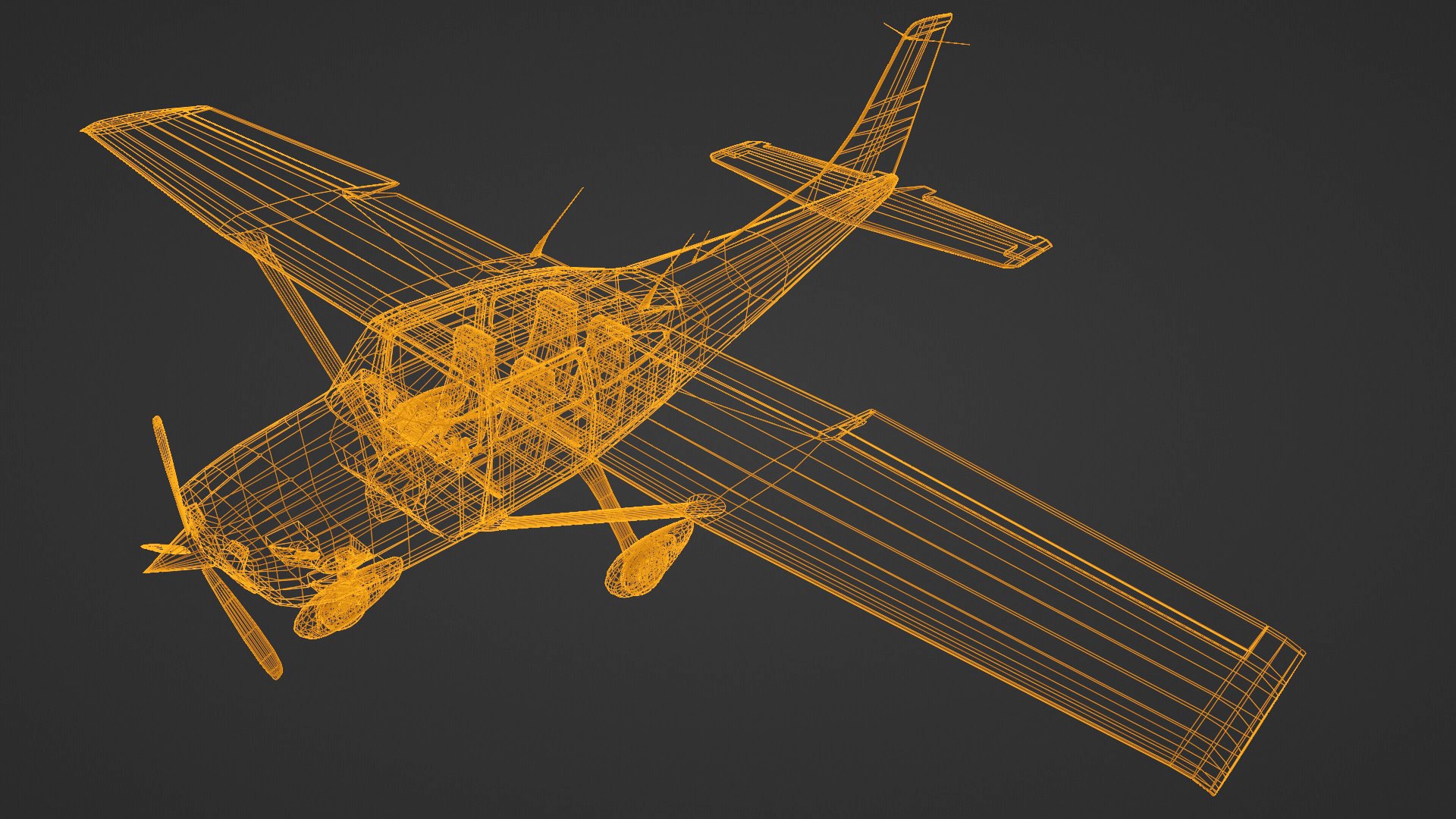 3d Model Of Small Single Prop Plane