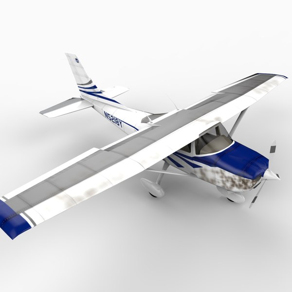3d model of small single prop plane