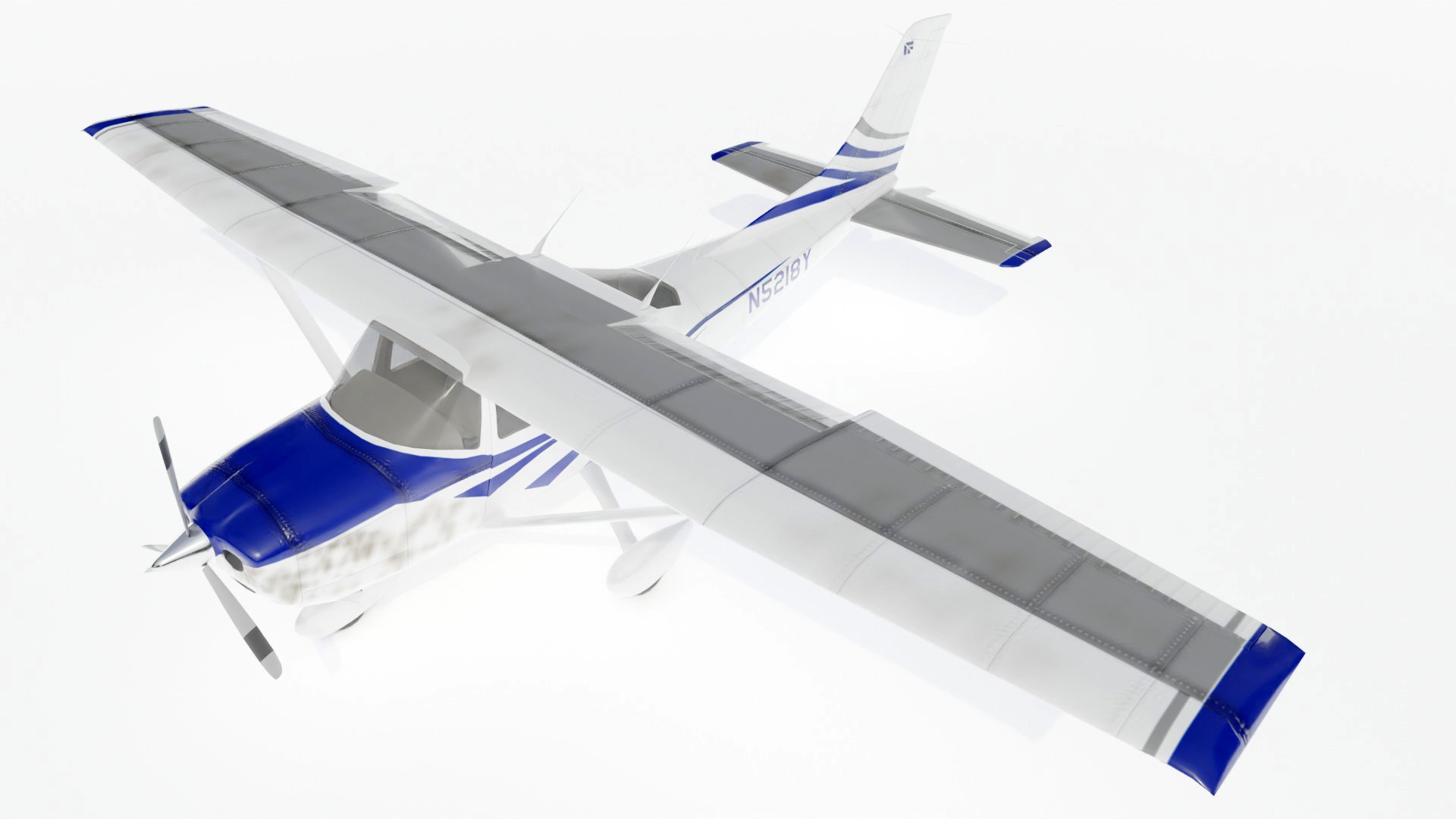 3d Model Of Small Single Prop Plane