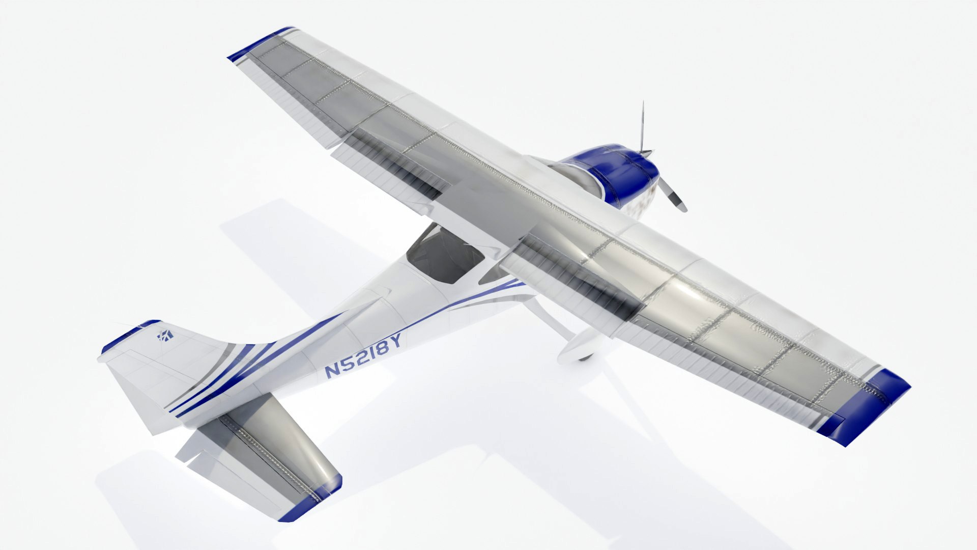 3d Model Of Small Single Prop Plane