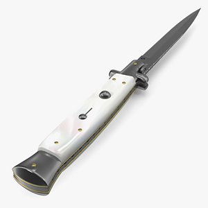 Push Button Switchblade Stiletto Pearl Handle 3D model