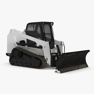 3D Tracked Skid Steer Bobcat With Dozer Blade model