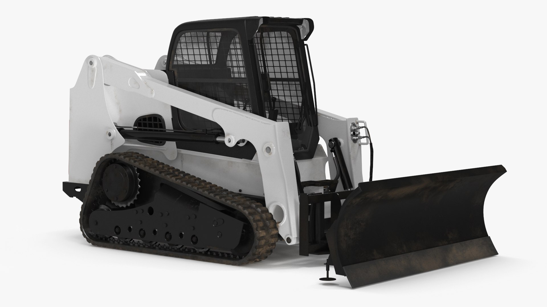 Tracked Skid Steer Bobcat With Dozer Blade 3D model preview