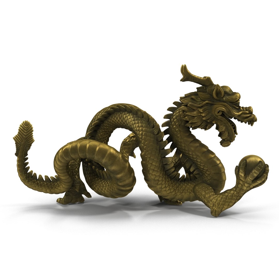 chinese dragon statue 3d c4d