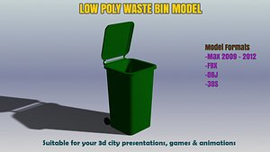3d model trash bin