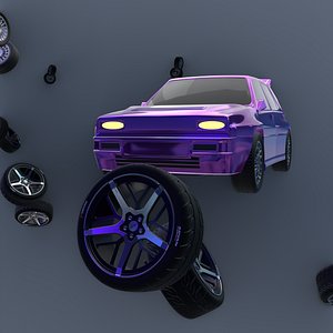 3D model Tyre with rims Vehicle