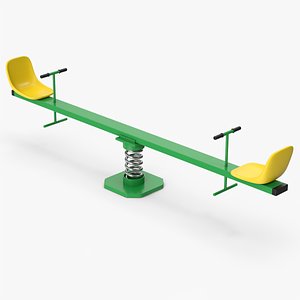 3D model Green Playground Seesaw