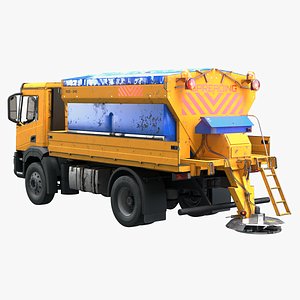 Used Winter Service Truck with Salt Spreader 3D model