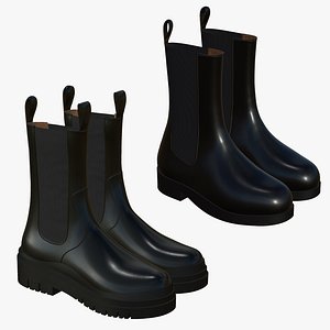 3D Realistic Leather Boots V22 model