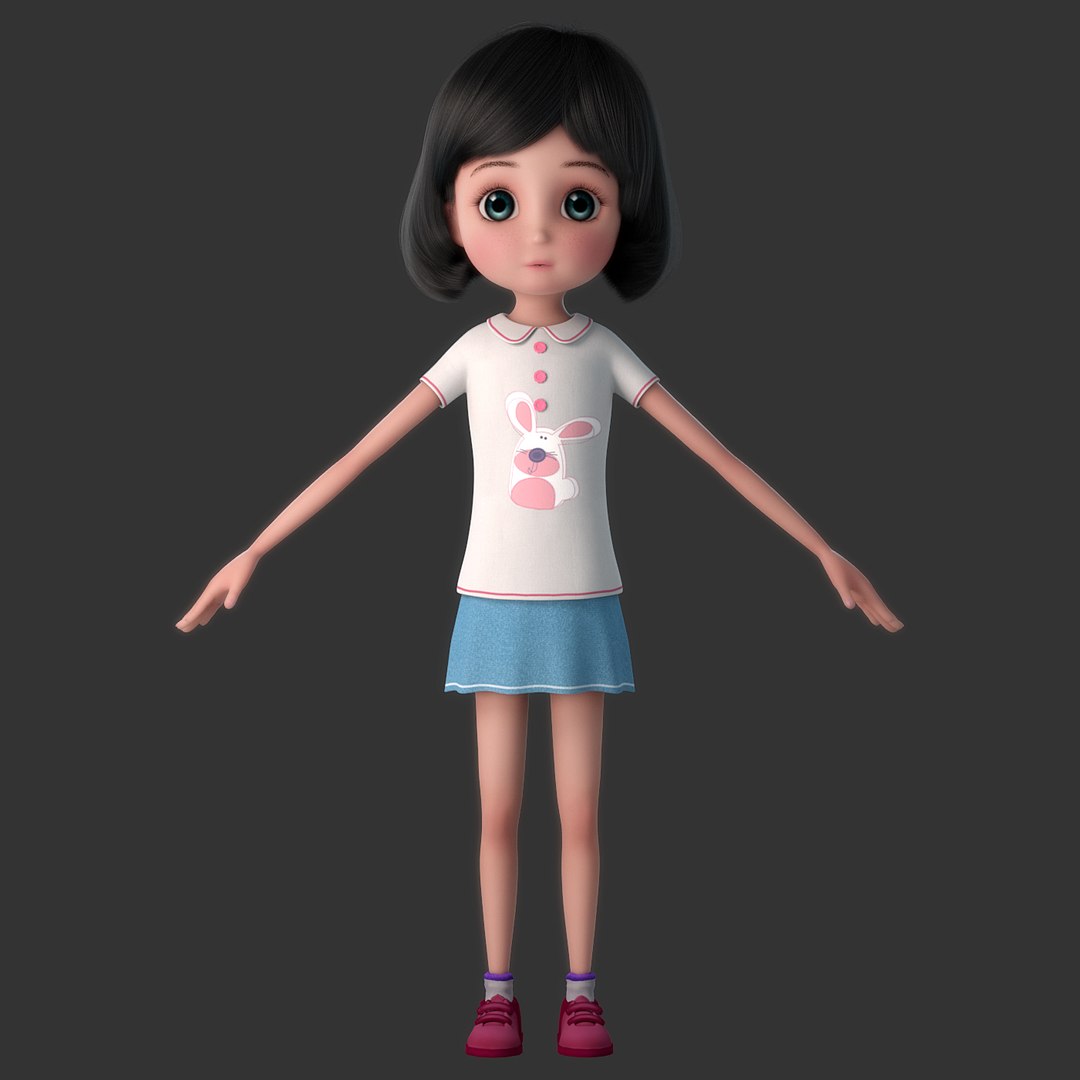 3D celina cartoon girl model - TurboSquid 1337710