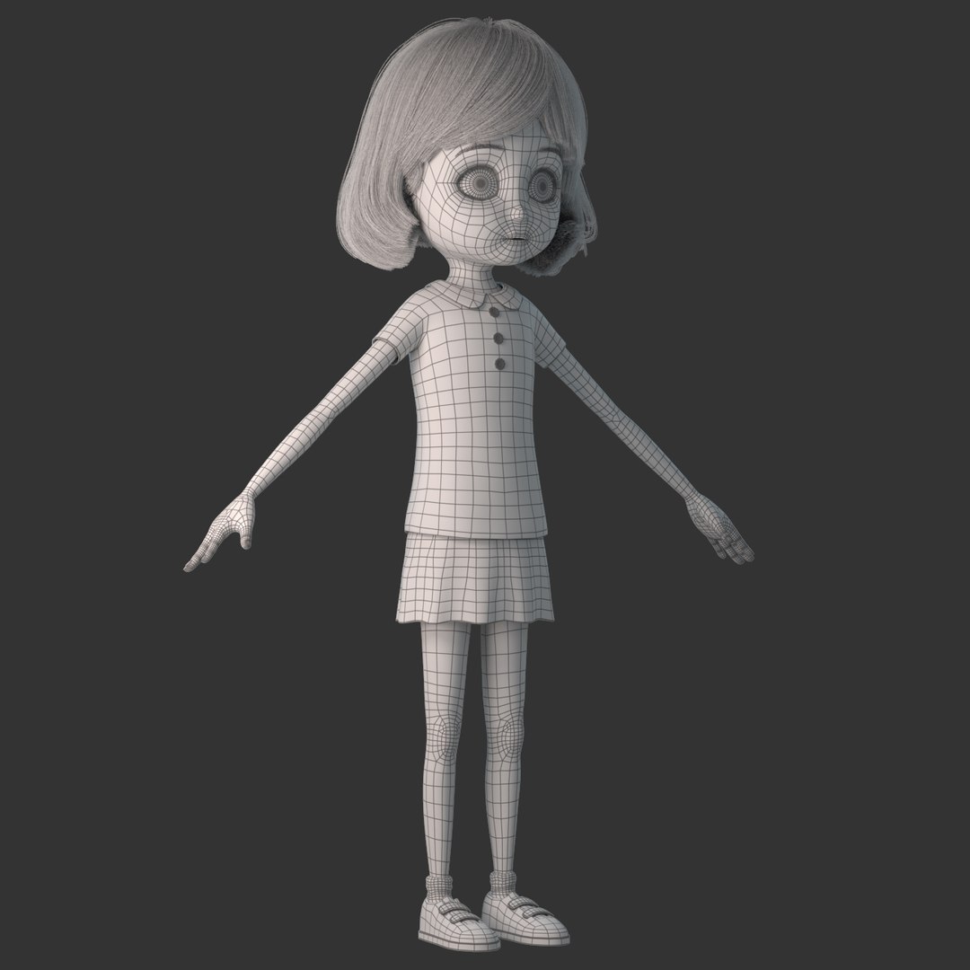 Cartoon rigged girl 3D model - TurboSquid 1214334