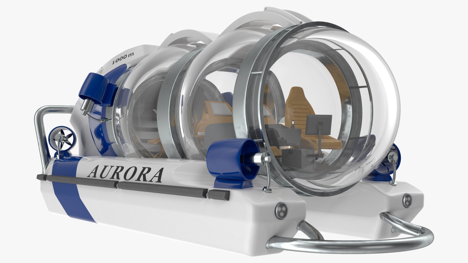 AURORA 6 Luxury Submarine Rigged 3D model preview