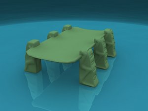 free bridge sci-fi ancient 3d model