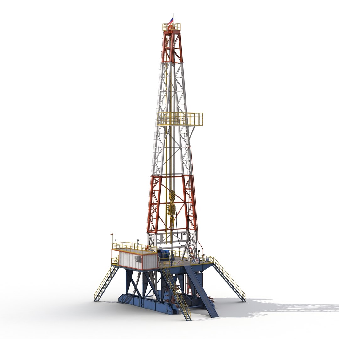 Fracking Gas Platform 3D model preview