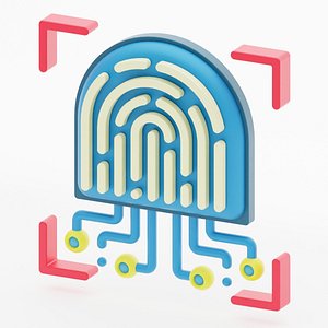 Fingerprint icon represented by dotted circular pattern