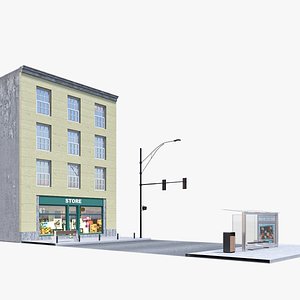 3D City street module 01