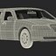 3d model stretch car limousine white