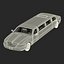 3d model stretch car limousine white