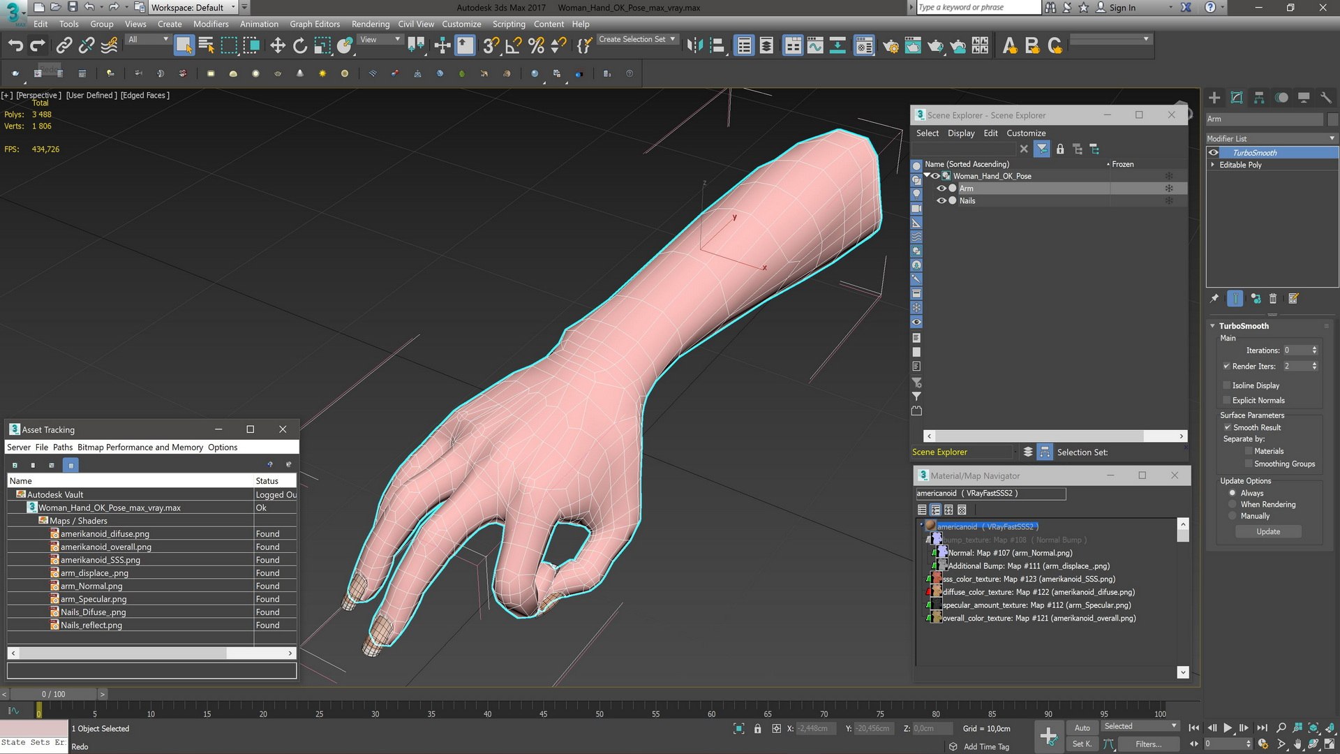 Woman Hand OK Pose Model - TurboSquid 2196831