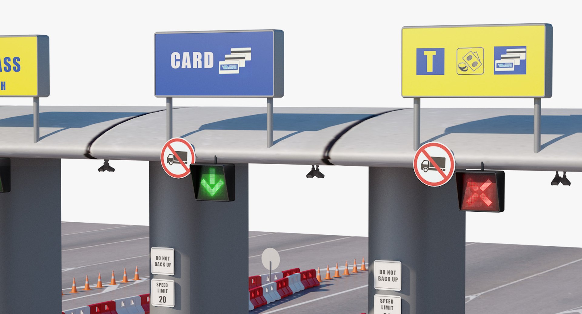 3D Model Highway Toll Gate - TurboSquid 1313348