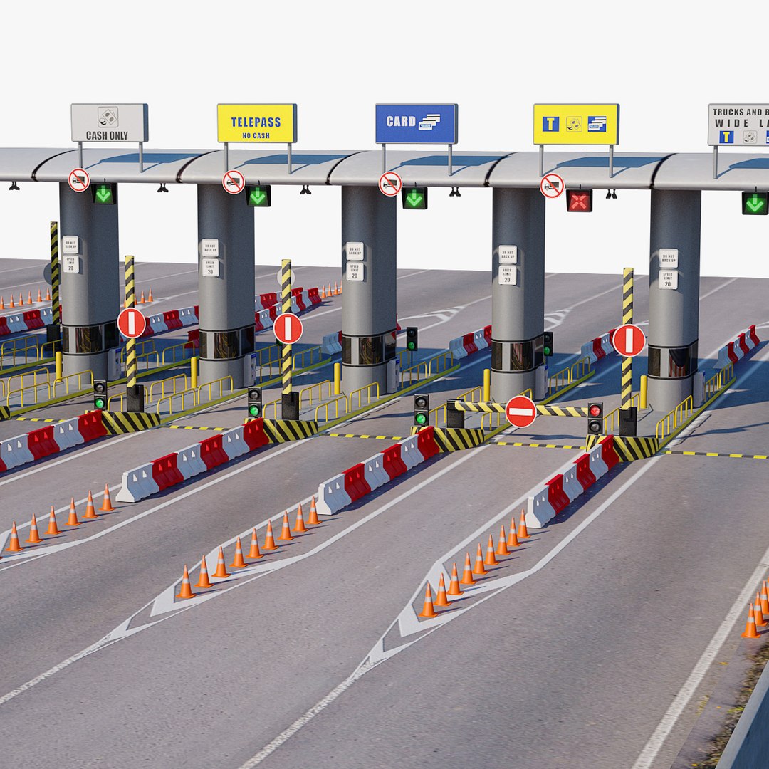 3D model highway toll gate - TurboSquid 1313348