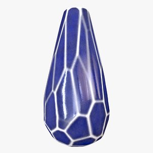 3D dawson blue ceramic vase