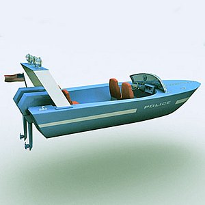 3d model police motorboat