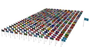 3D Pole Flag World Collection model