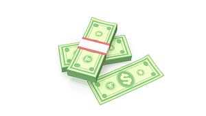 3D stylized wad of money