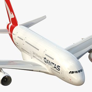 3D Qantas Airbus A380 SC model