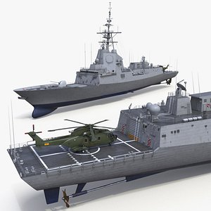 F101 Alvaro de Bazan Class Frigate with Helicopter
