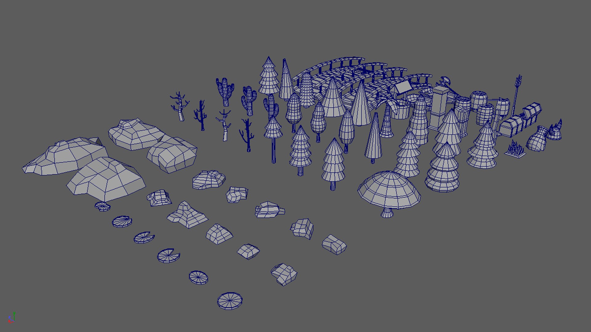 3D Low Poly Trees Videogame Assets Model - TurboSquid 1849183