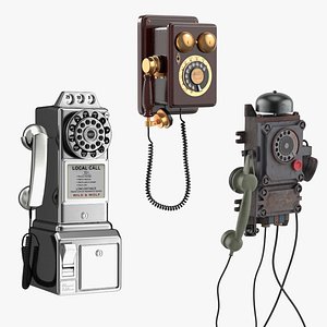 Vintage Rotary Telephones Collection 3D model