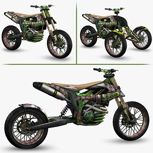 3d model ready apocalyptic dirt bike